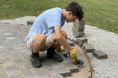 Fitting the patio stones
